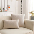 Axyaa Linen Pillow Cover in Green, Grey, White, Cream & Mustard - 12x20", 18x18", 25x25"