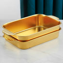Axyaa Golden Stainless Steel Baking Tray for Cakes, Bread, Seafood & Grilling
