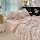 Axyaa Cloud-Feeling Double-Layer Yarn Summer Quilt 4-Piece Set - Soft & Small Fresh