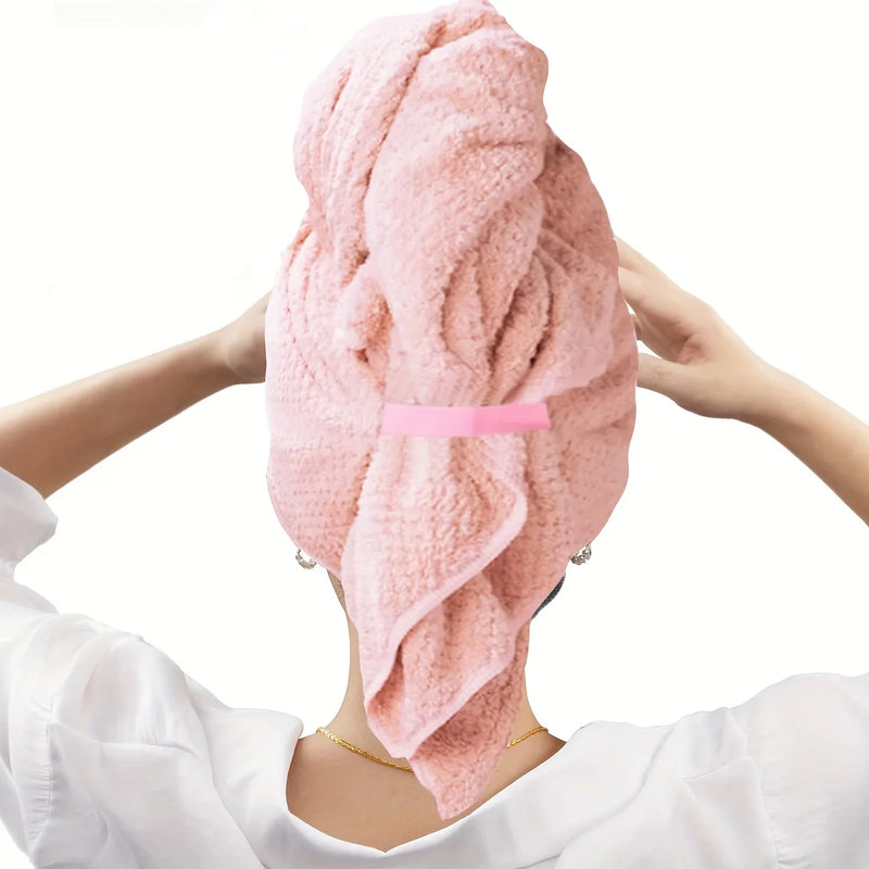 Axyaa Pink Large Hair Towel Wrap for Fast Drying Women's Hair