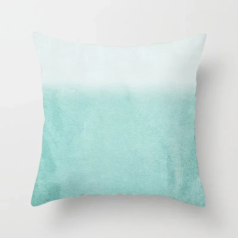 Light Blue Green Mint Geometric Print Boho Pillowcase Set by Axyaa