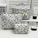 Axyaa Floral Cosmetic Bag Set - 3pcs Portable Toiletry Organizer for Women