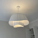 Axyaa French Minimalist Fabric LED Chandelier for Home Decor, Hanging Pendant Lights
