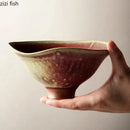 Axya Vintage Ceramic High Foot Bowl: Restaurant Dessert Salad Soup Pasta Specialty Tableware