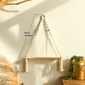 Axyaa Macrame Floating Wall Shelf: Boho Home Decor Plant Corner Holder Display Stand