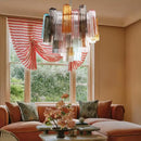 Axyaa Princess Murano Glass Chandelier: Elegant LED Lighting for Home Décor