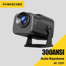 Axyaa Magcubic 300ANSI Mini 720P Android 11 4K Wifi6 BT5.0 Portable Projector