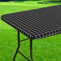 Axyaa Elastic Fitted Rectangle Vinyl Tablecloth for Indoor Outdoor Tables