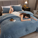 Axyaa Double Sided Milk Velvet Winter Comforter King Size Quilts, Soft Plush Duvets