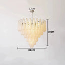 Axyaa Glass Leaf Chandelier for Kitchen Island and Dining Room, French Style Glass Shade