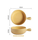 Axyaa Ceramic Noodle Bowl with Handle, Personal Tableware, Soup Plate