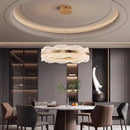 Axyaa Modern Crystal Chandelier LED Ceiling Lamp for Living Room Indoor Lighting