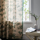 Axya Green Pine Nut Cotton & Linen Kitchen Curtains for Bedroom