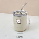 Axyaa Double Wall Insulated Steel Coffee Mug with Straw - Leak Proof Tumbler