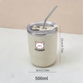 Axyaa Double Wall Stainless Steel Insulated Coffee Mug with Straw