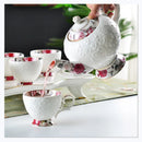 Axya Embossed Ceramic Tea and Coffee Set