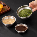 Axyaa 304 Stainless Steel Seasoning Dish Set - Round Golden Barbecue Saucer Plates
