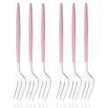 Axyaa Pink Gold Stainless Steel Small Forks Set of 6