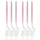 Axyaa Pink Gold Stainless Steel Small Forks Set of 6