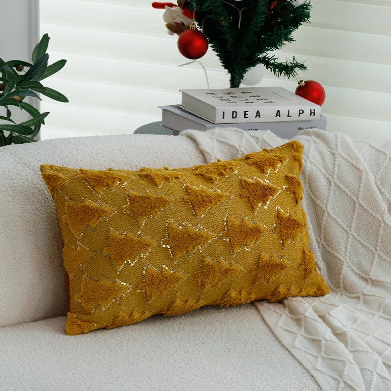 Christmas Tree Pillow Cover 45x45cm by Axyaa: Winter Living Room Décor