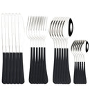 Axyaa Gold Stainless Steel Cutlery Set - 24pc Western Tableware Flatware Kit