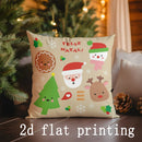 Axyaa Christmas Cartoon Pillow Covers for Sofa, Bedroom, Car - Rectangular Back Cushion