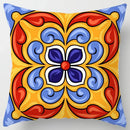 Colorful Geometric Flower Pillow Case by Axyaa: Simple Polyester Sofa Decorative Cover