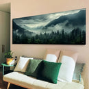 Axyaa Mountain Mist Canvas Art Print for Modern Home Decor