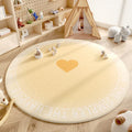 Axyaa Fluffy Geometric Love Carpet for Kids Room, Soft Anti-Slip Rug for Living Room