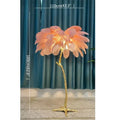 Axyaa Nordic Feather Floor Lamp - Modern Brass LED Light for Home Decor