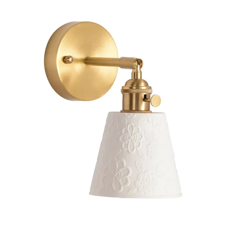 Axyaa White Ceramic LED Wall Sconce for Home Bedroom Living Room Bathroom Mirror