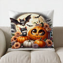 Axyaa Autumn Fence & Pumpkins Decor Pillow Cover