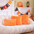 Axyaa Gilded Pumpkin Halloween Pillowcase Set - Orange Festival Decor - Soft Throw Cushion Cover