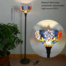Axyaa Tiffany Floor Lamp Retro Stained Glass Country Living Room Bedroom Light