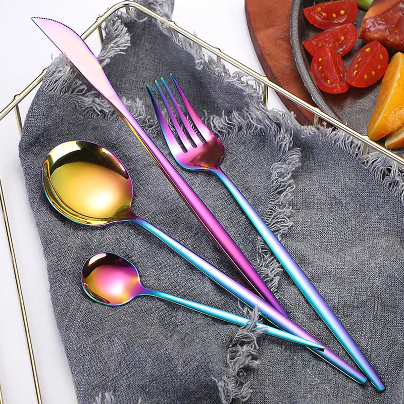 Axyaa 16-Piece Stainless Steel Tableware Set for Home, Hotel, and Restaurant