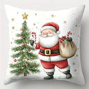 Axyaa Christmas Pillowcase Set, 4pcs, 17.7"*17.7", Festive Sofa Decor, Lumbar Cushion Cover