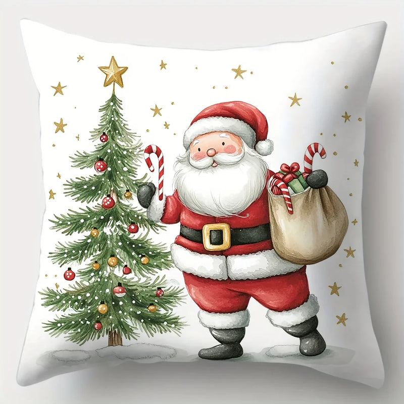 Axyaa Christmas Pillowcase Set, 17.7"x17.7", Festive Sofa Decoration, Printed on One Side