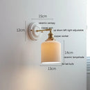 Axyaa Nordic Ceramic LED Wall Sconce with Pull Chain Switch for Bedroom Bathroom Mirror