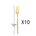 Axyaa Gold Flatware Set - 10Pcs Stainless Steel Dinnerware Cutlery Silverware