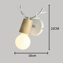 Axyaa Modern Antlers Deer Head Wall Light for Children's Room and Bedroom Decor
