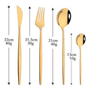 Axyaa Black Gold Stainless Steel Dinnerware Set - Elegant Tableware Collection