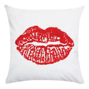 Axyaa Red Lips Pattern Pillowcase — Colorful Home Decor