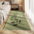 Axyaa Green Leaf Carpet: Soft, Non-Slip, High-End Bedroom Rug