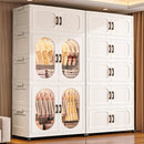 Axyaa Double-Door Foldable Wardrobe with Wheels - Spacious Magnetic Storage for Clothes/Quilts