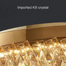 Axyaa Modern Luxury Crystal Ceiling Chandelier - Round LED Light for Home and Restaurant