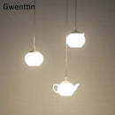 Axyaa Teapot Pendant Lights: Modern LED Hanging Lamps for Home Decor