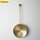 Axyaa Iron Disc Wall Lamp with Glass Ball in Retro Style