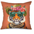 Axyaa Floral Animals Sunglasses Pattern Cushion Cover for Sofa Bedroom Car Home Decor
