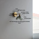 Axyaa LED Glass Wall Lamp Clear Amber Modern Nordic Design E27 Bathroom Light