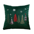 Axyaa Christmas Tree Snowflake Embroidery Pillow Cover 45x45cm 30x50cm Red Green Square